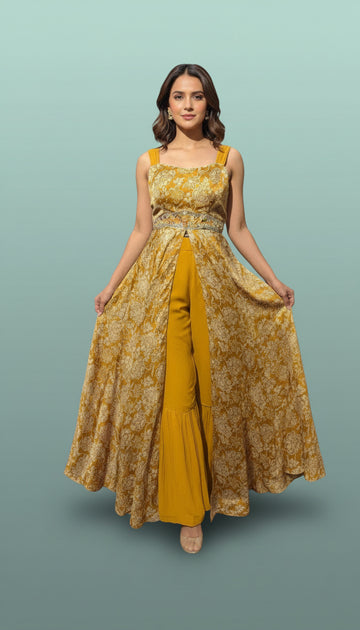 Roshni Floral Overlay Palazzo Set