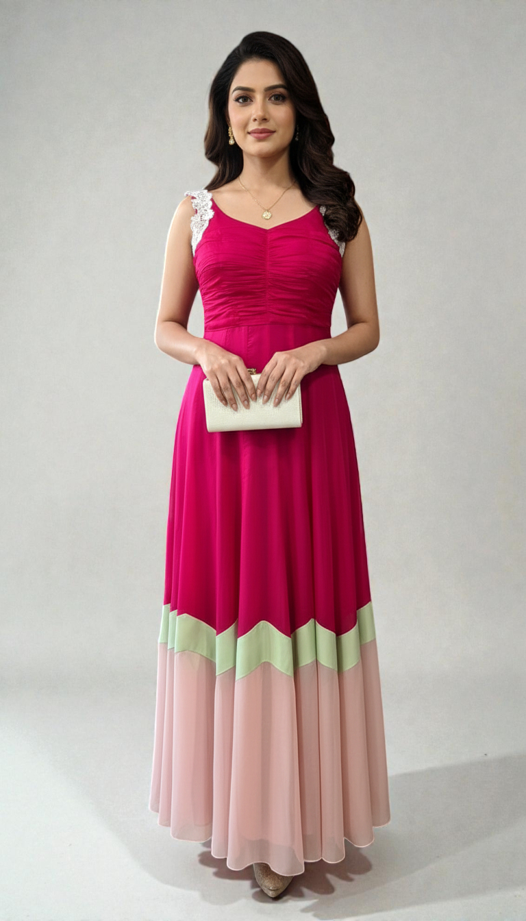 Pink Whisper - Designer Maxi Dress for Women