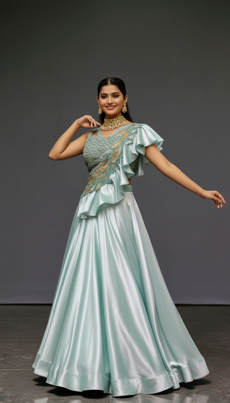 Aanya - Powder Blue Designer Lehenga Set