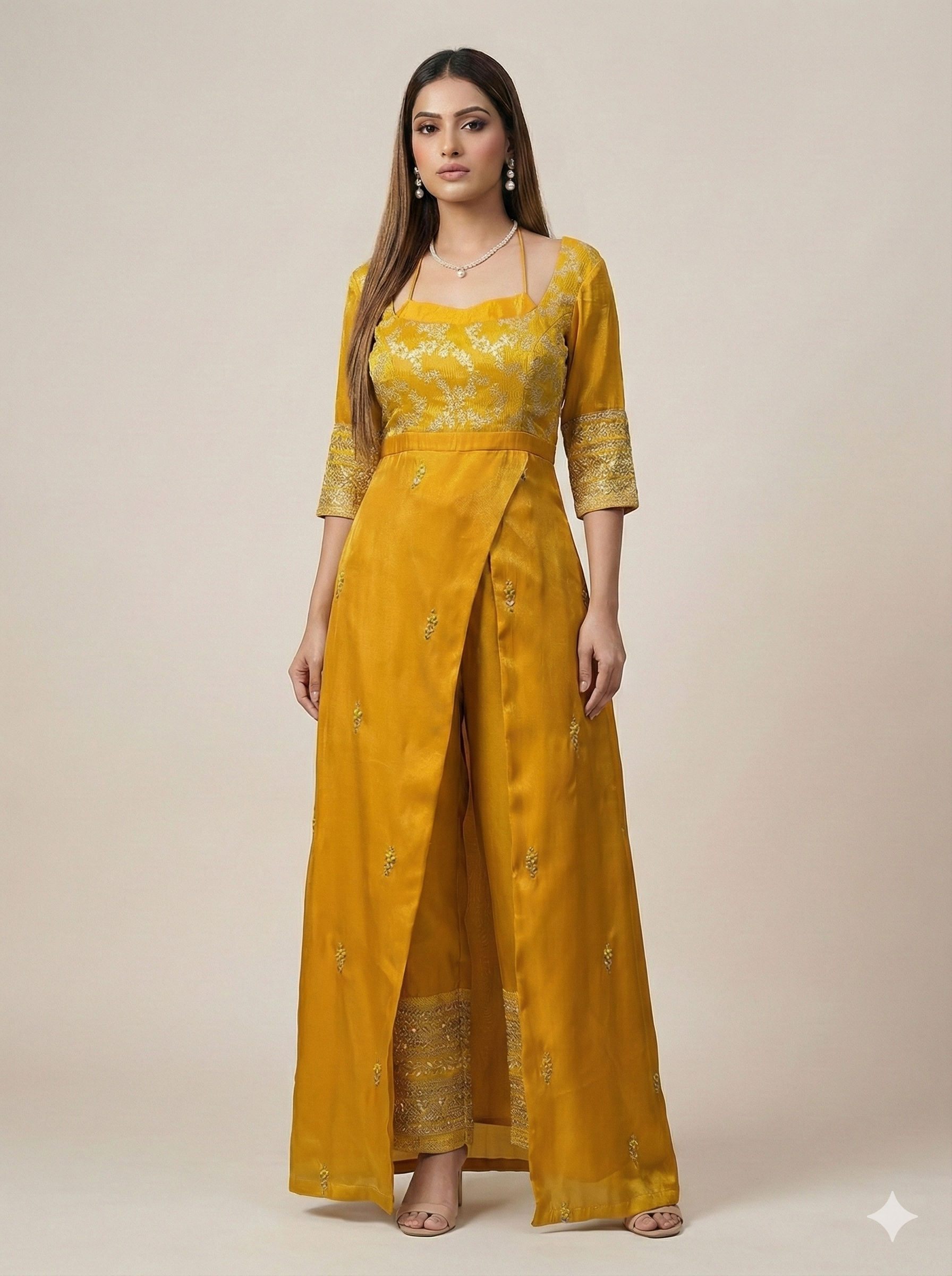 Sunahri-Golden Yellow Designer Festive Outfit