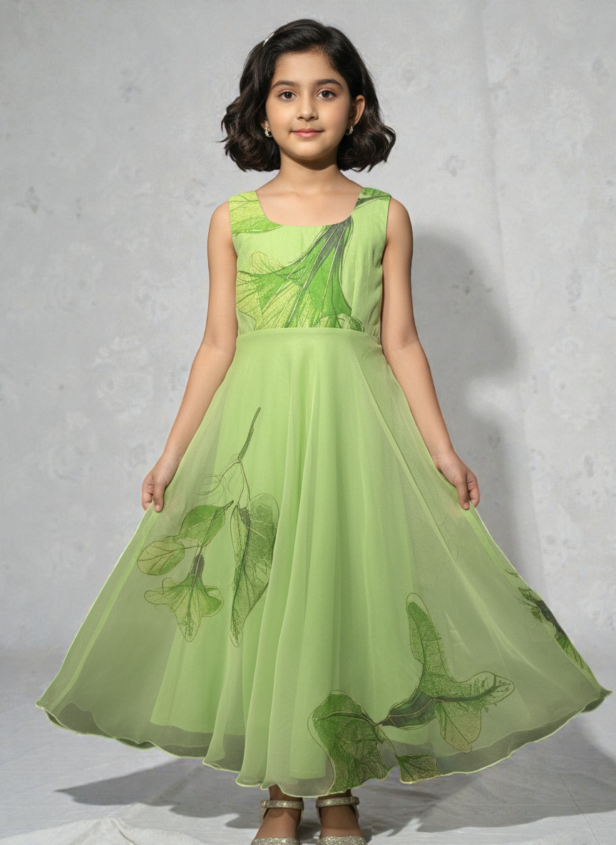 Pista Petals - Girls Festive Long Frock