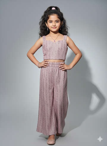 Blush Sparkle-Blush Pink Cape Set for Kids