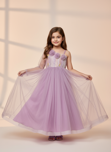 Little Lilac - Off shoulder lavender Tulle frock