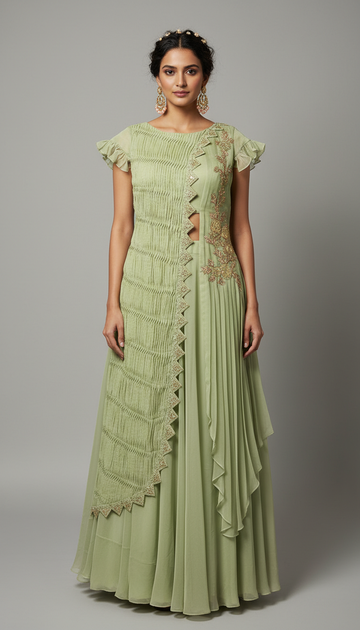Vidhi - Pastel Lehenga and Croptop