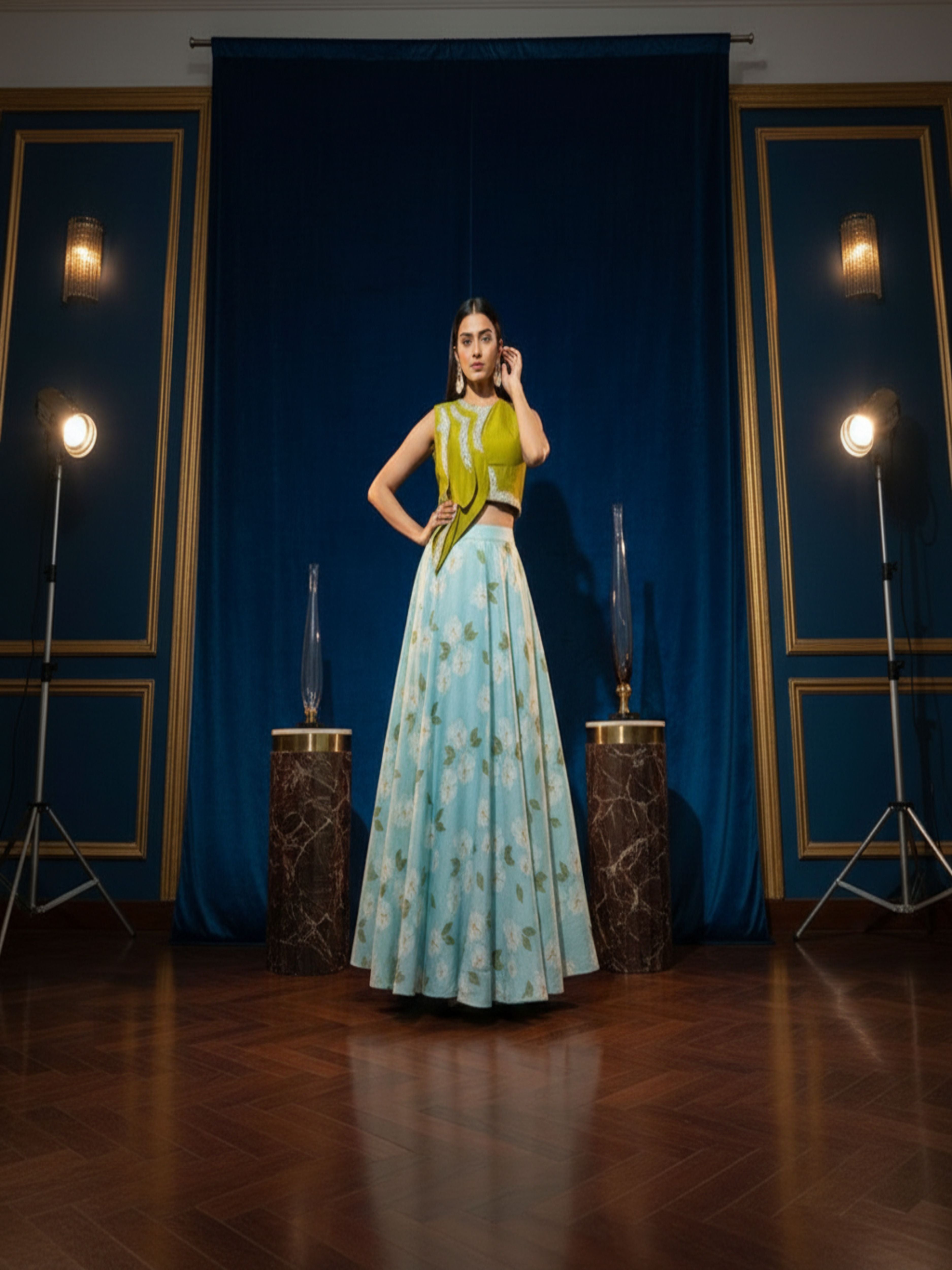Neelima-Floral Lehenga Set