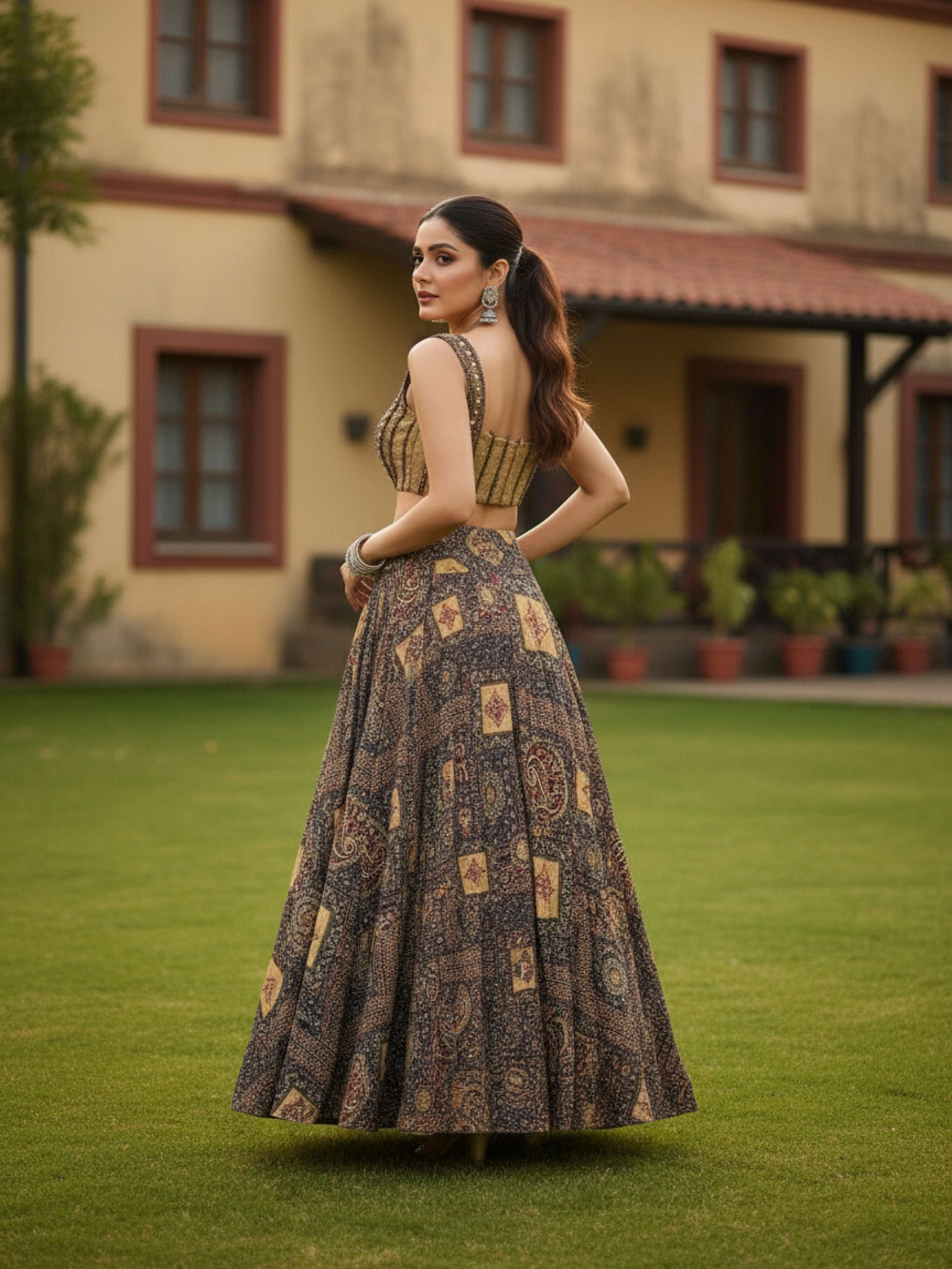Mridvika-Printed Designer Lehenga
