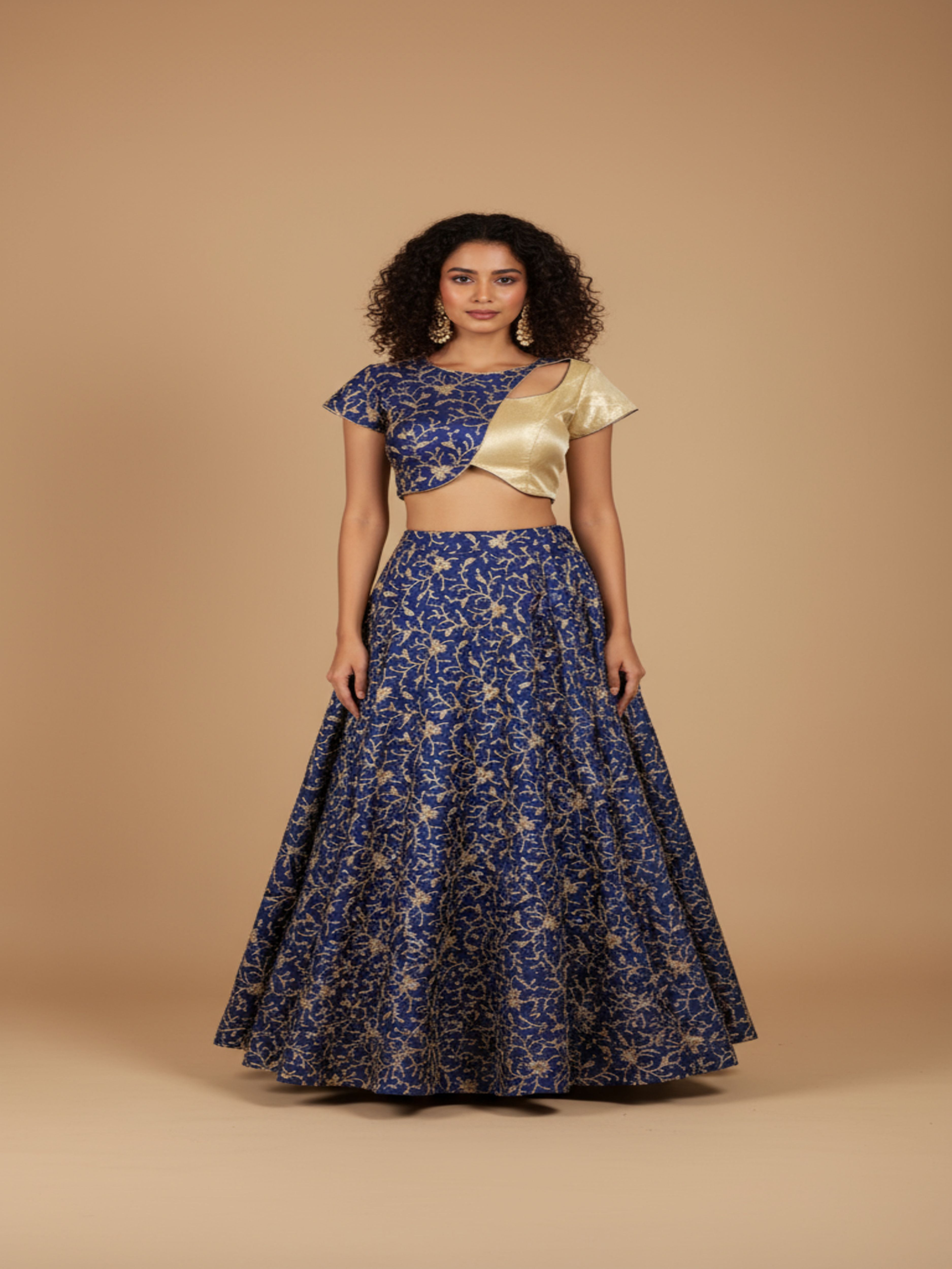 Tasvi-Royal Blue Designer Lehenga