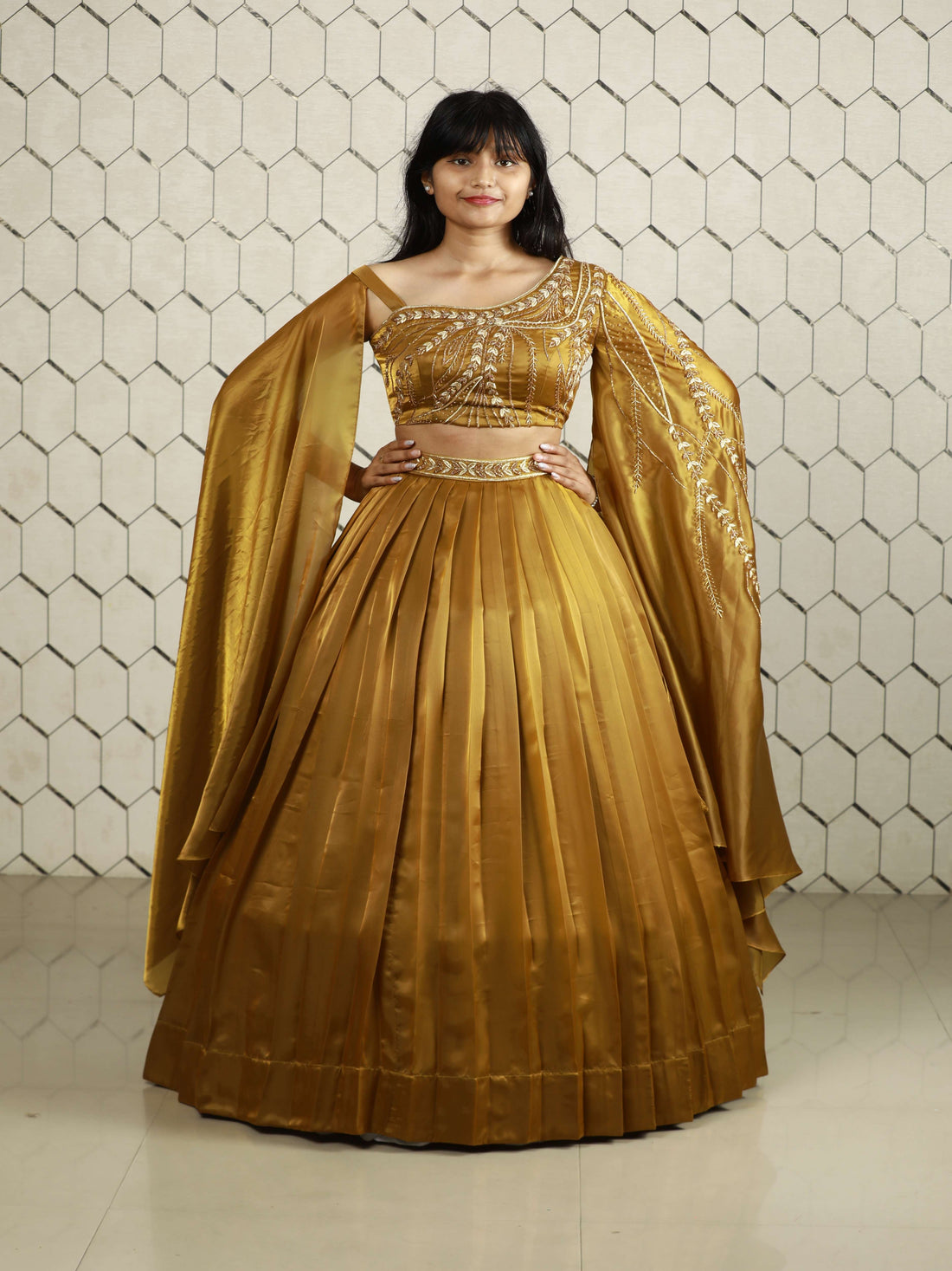 Golden Glow-Elegant Golden Festive Wear