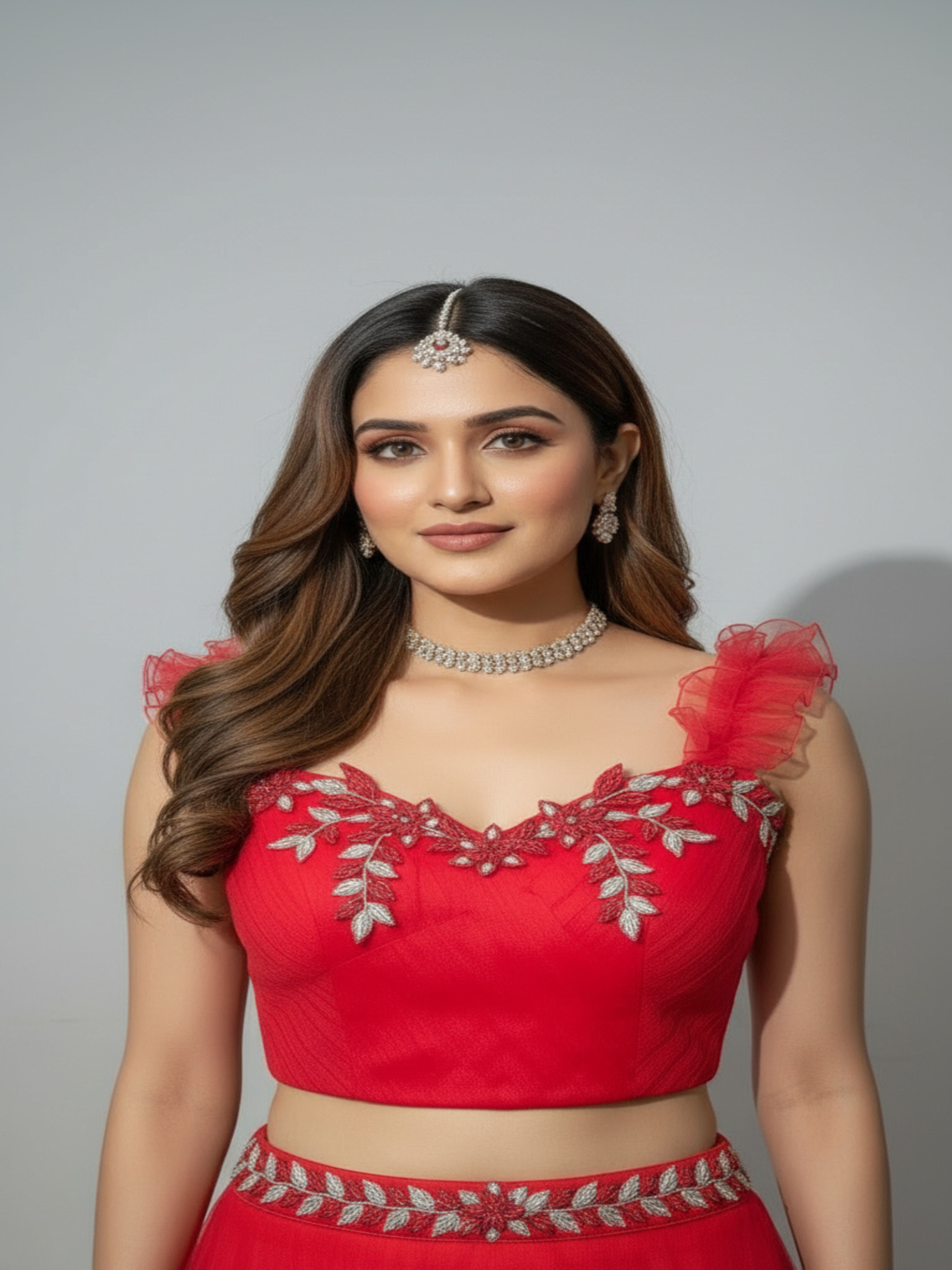Ruchira-Red Designer Lehenga