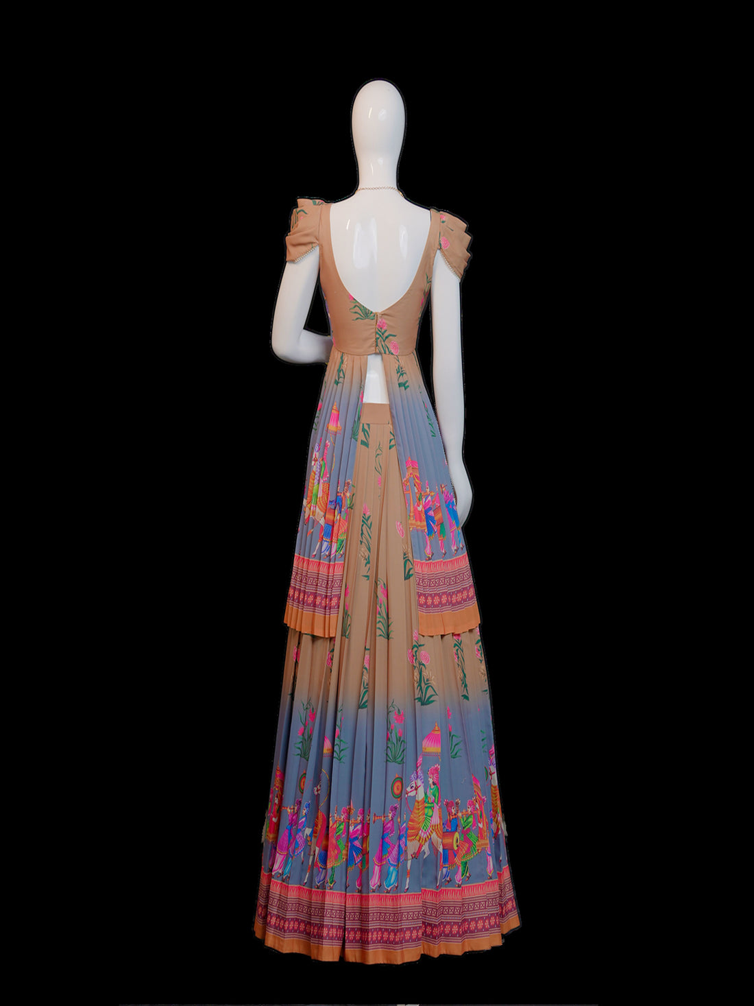 Bhavya-Designer Printed Lehenga and Crop top