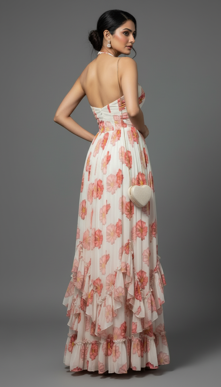 Pearl Petal Gown - Floral ruffled Gown