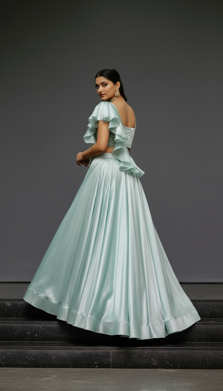 Aanya - Powder Blue Designer Lehenga Set