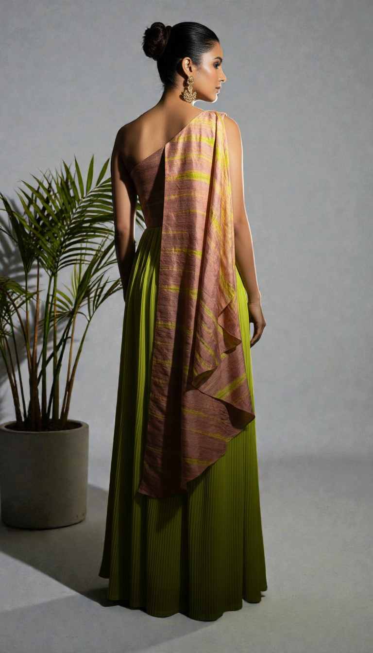 Neon Oasis - One Shoulder Maxi Dress IBAA CREATIONS Neon Oasis - One Shoulder Maxi Dress IBAA CREATIONS