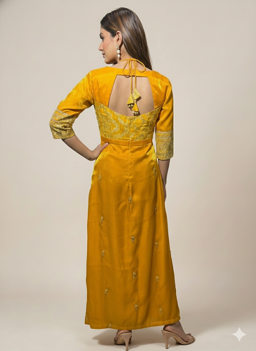 Sunahri-Golden Yellow Designer Festive Outfit
