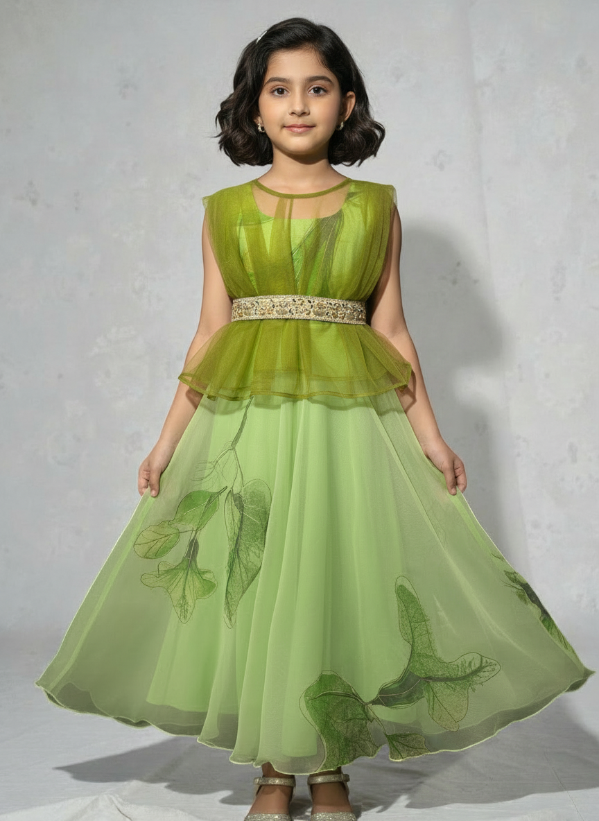 Pista Petals - Girls Festive Long Frock