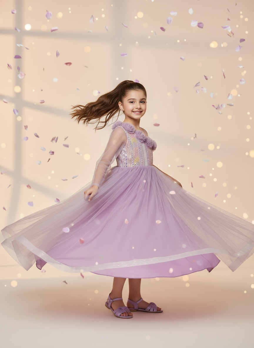 Little Lilac - Off shoulder lavender Tulle frock