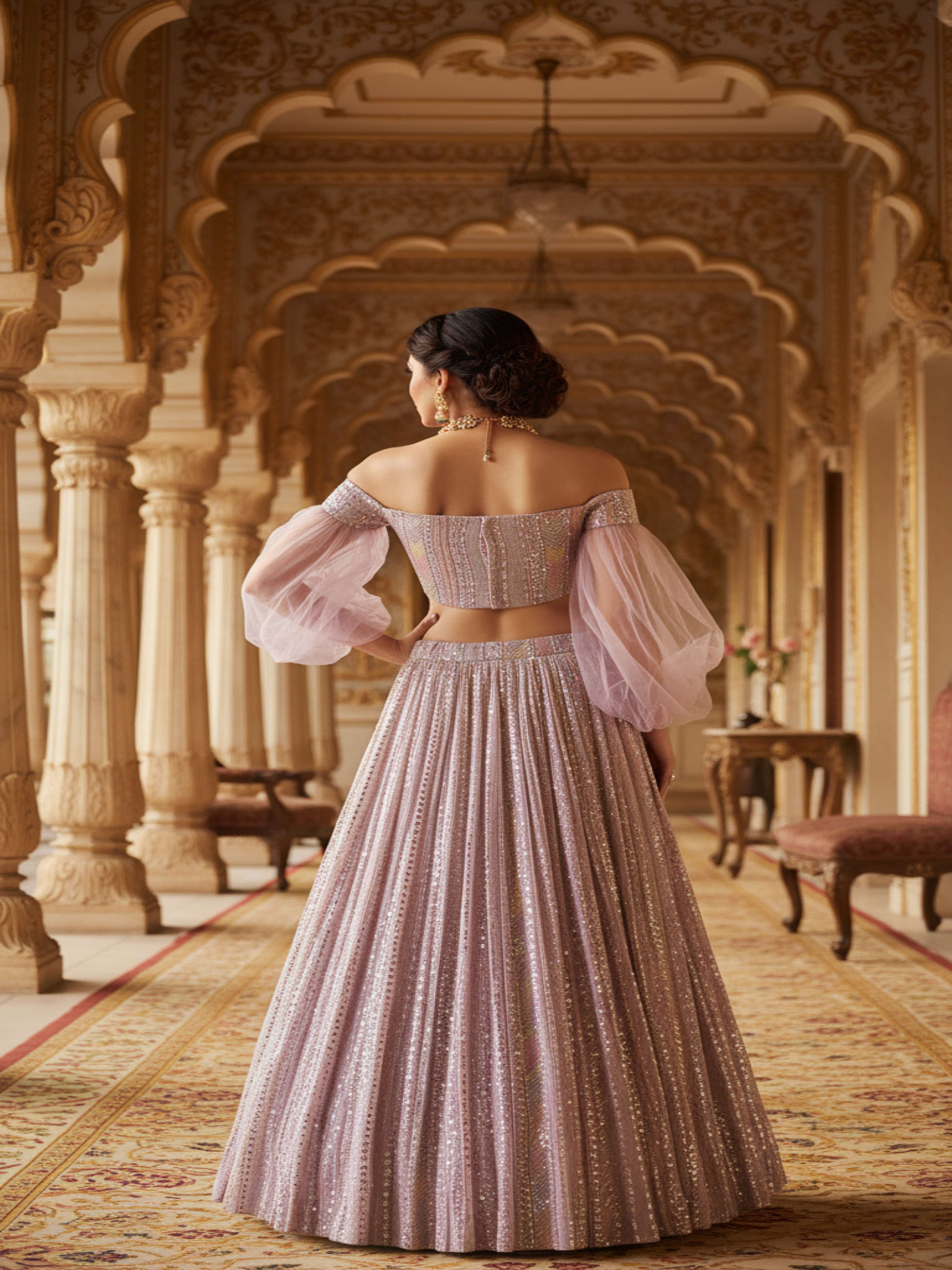 Lavender Majesty-Designer Lavender Lehenga set