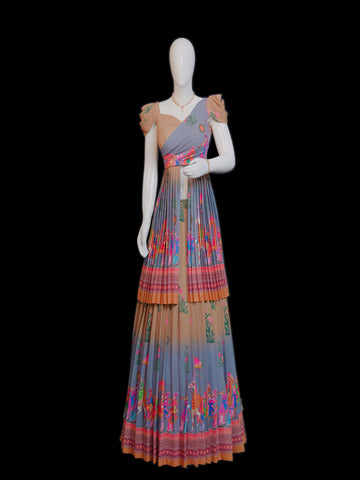 Bhavya-Designer Printed Lehenga and Crop top