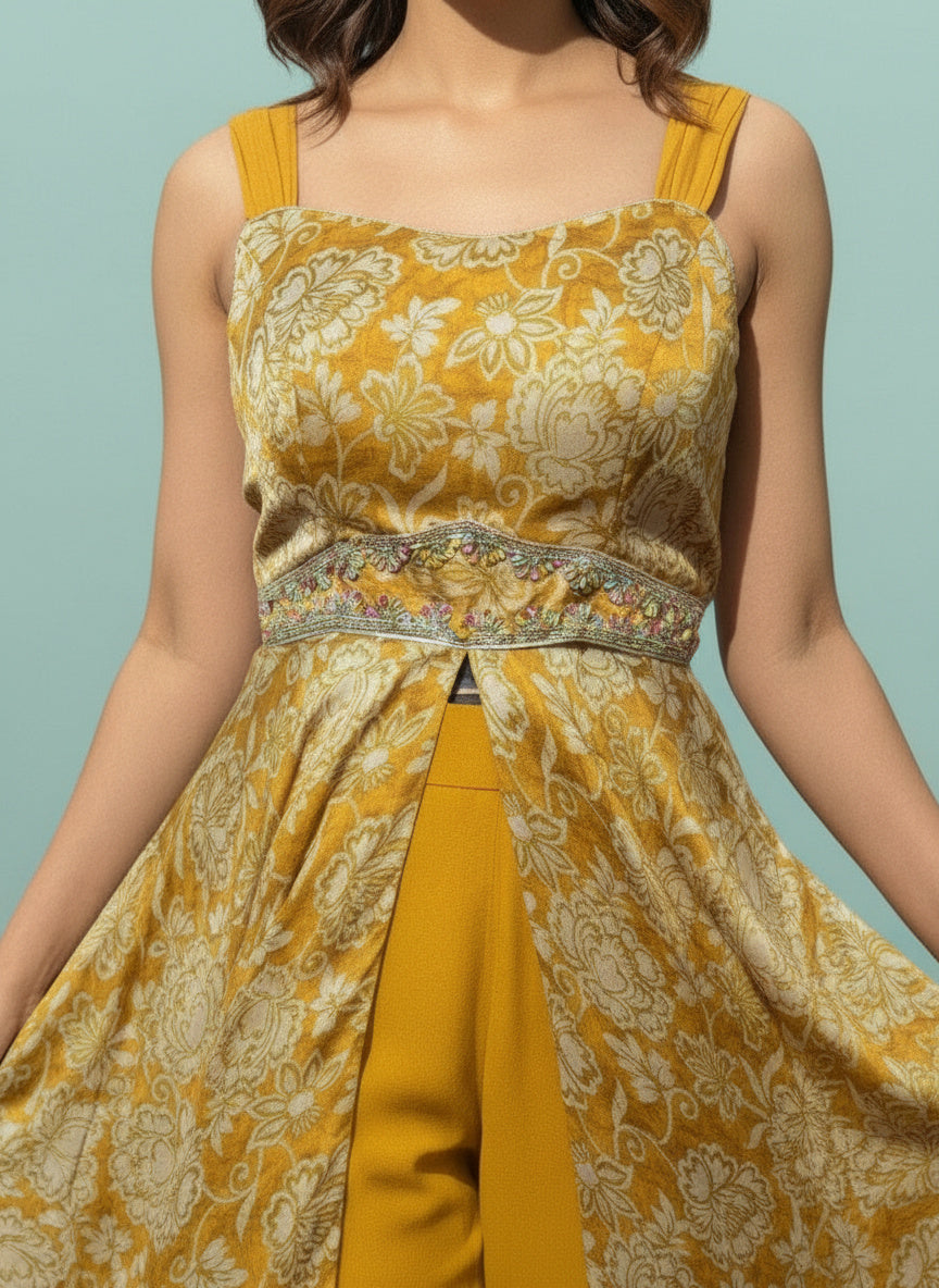 Roshni Floral Overlay Palazzo Set