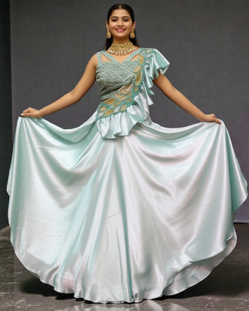 Aanya - Powder Blue Designer Lehenga Set