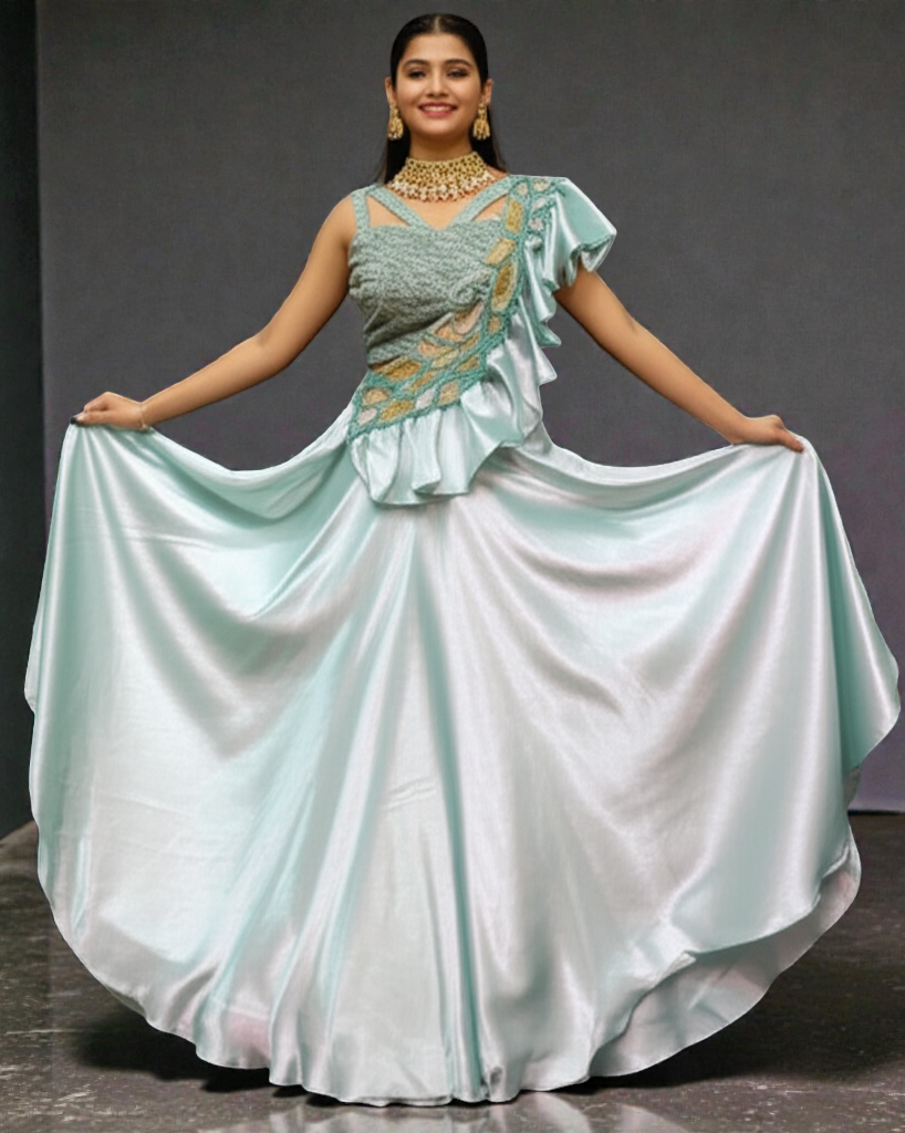 Aanya - Powder Blue Designer Lehenga Set