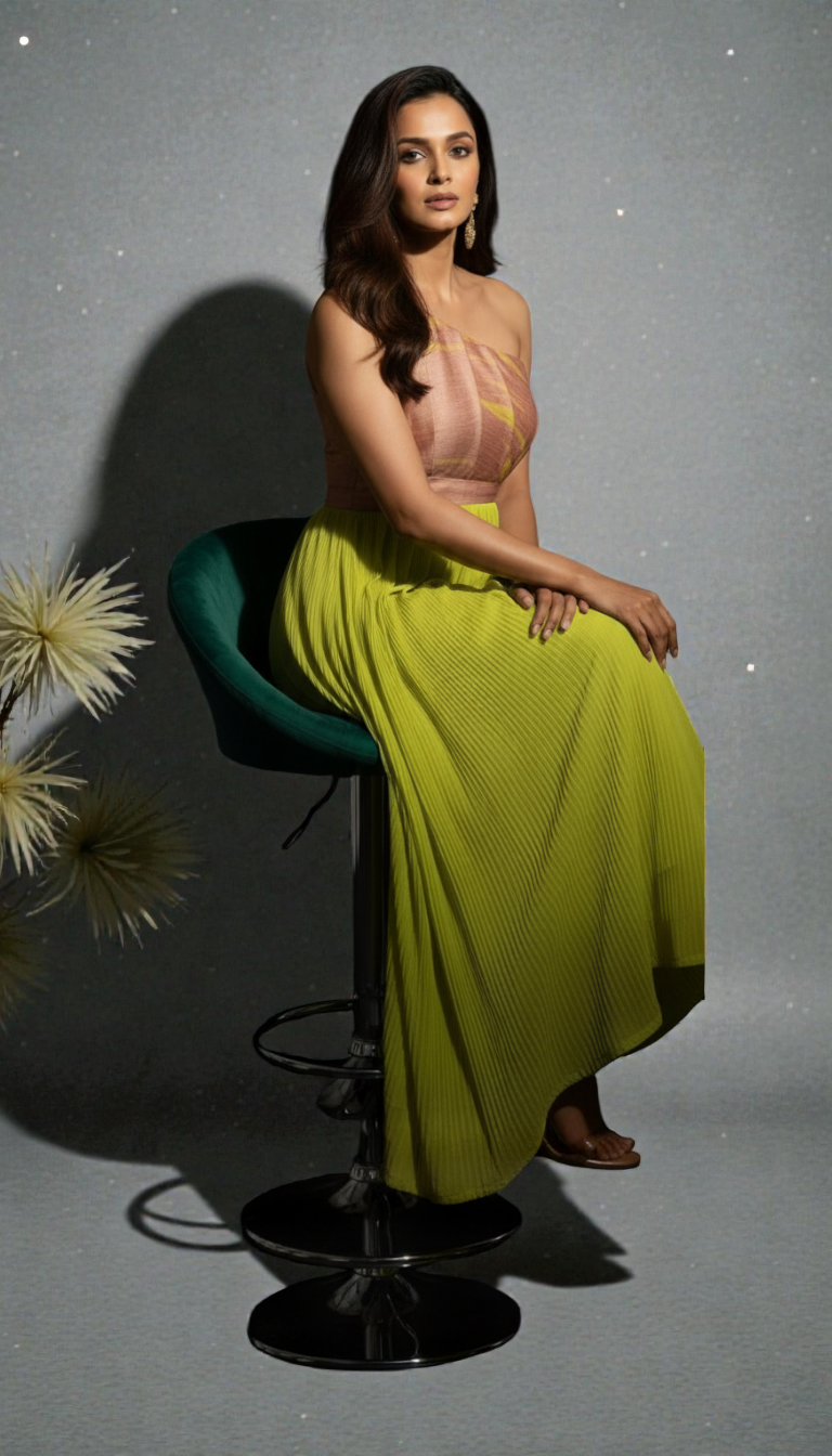 Neon Oasis - One Shoulder Maxi Dress