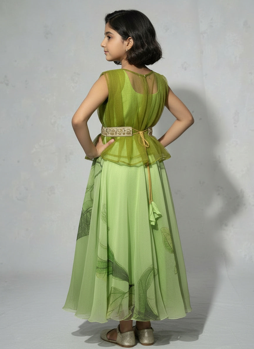 Pista Petals - Girls Festive Long Frock