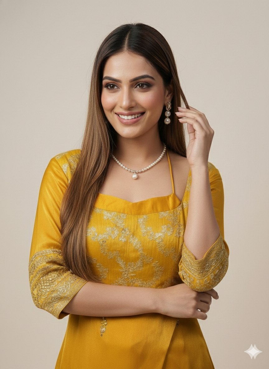 Sunahri-Golden Yellow Designer Festive Outfit