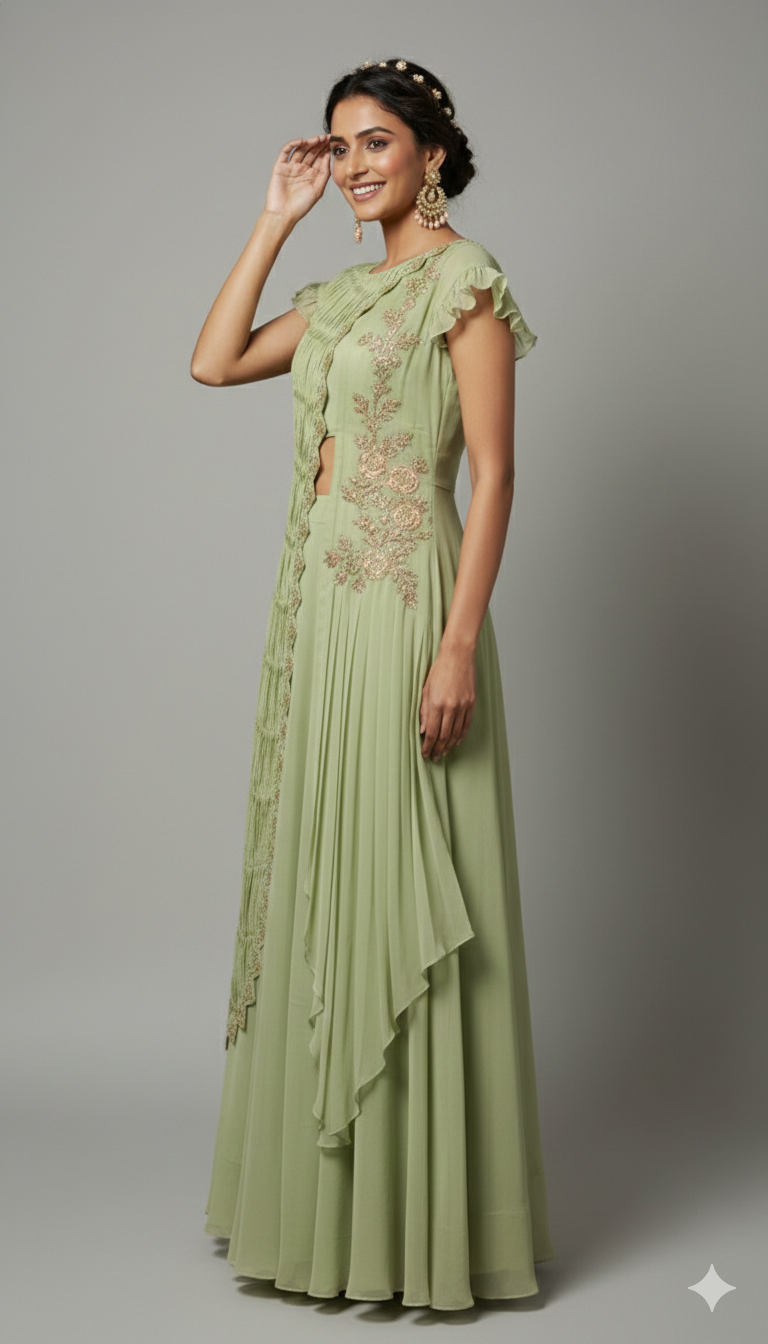 Vidhi - Pastel Lehenga and Croptop