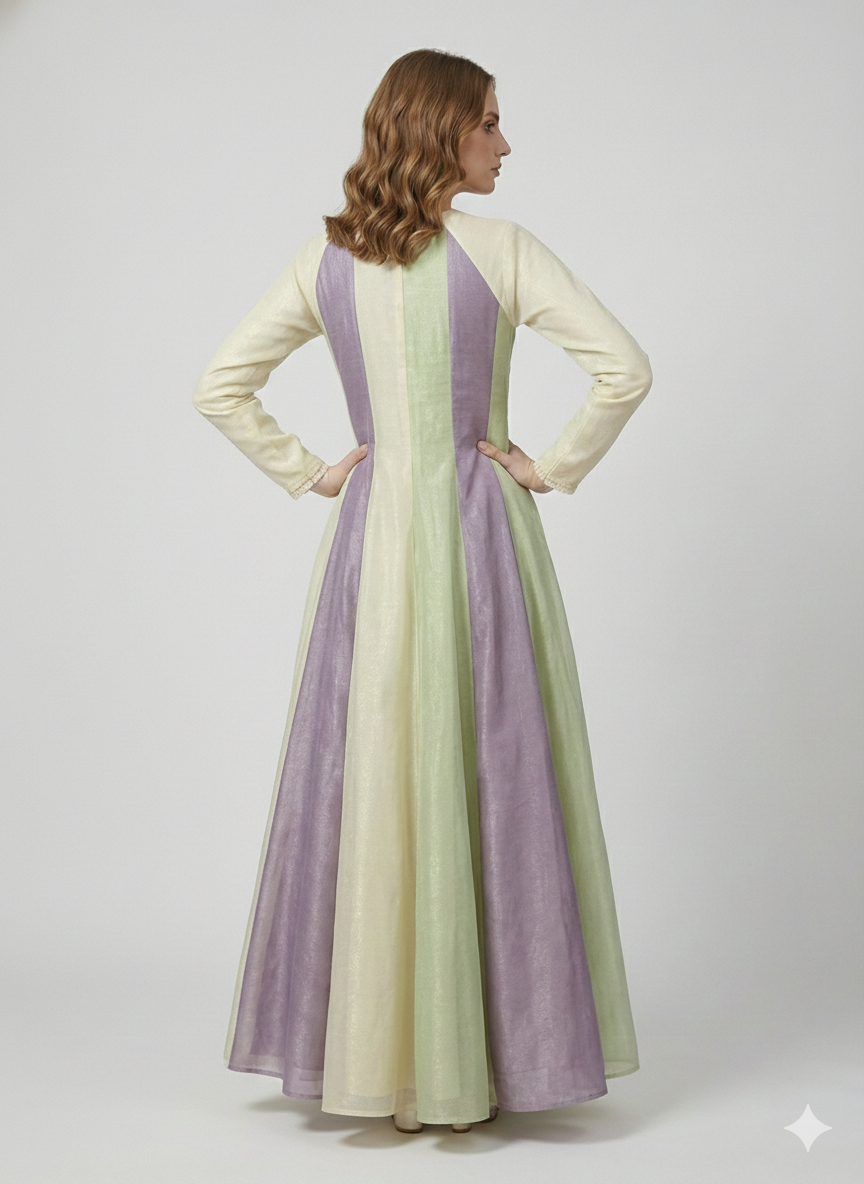Triple Charm-Pastel Anarkali Gown
