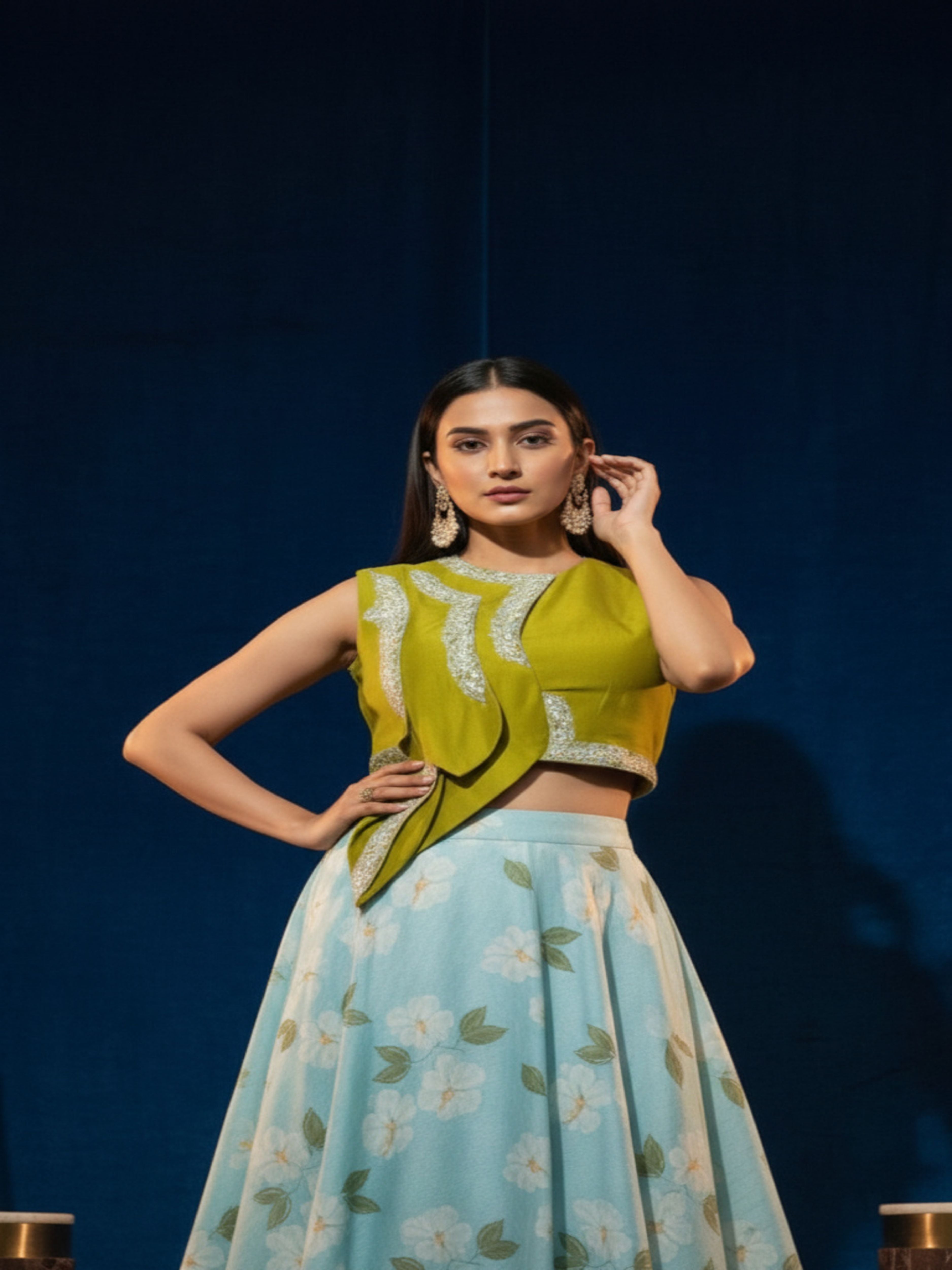 Neelima-Floral Lehenga Set