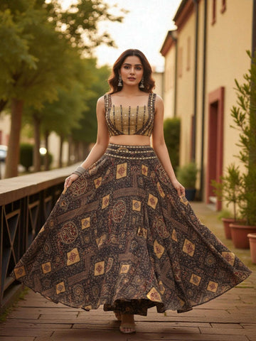 Mridvika-Printed Designer Lehenga