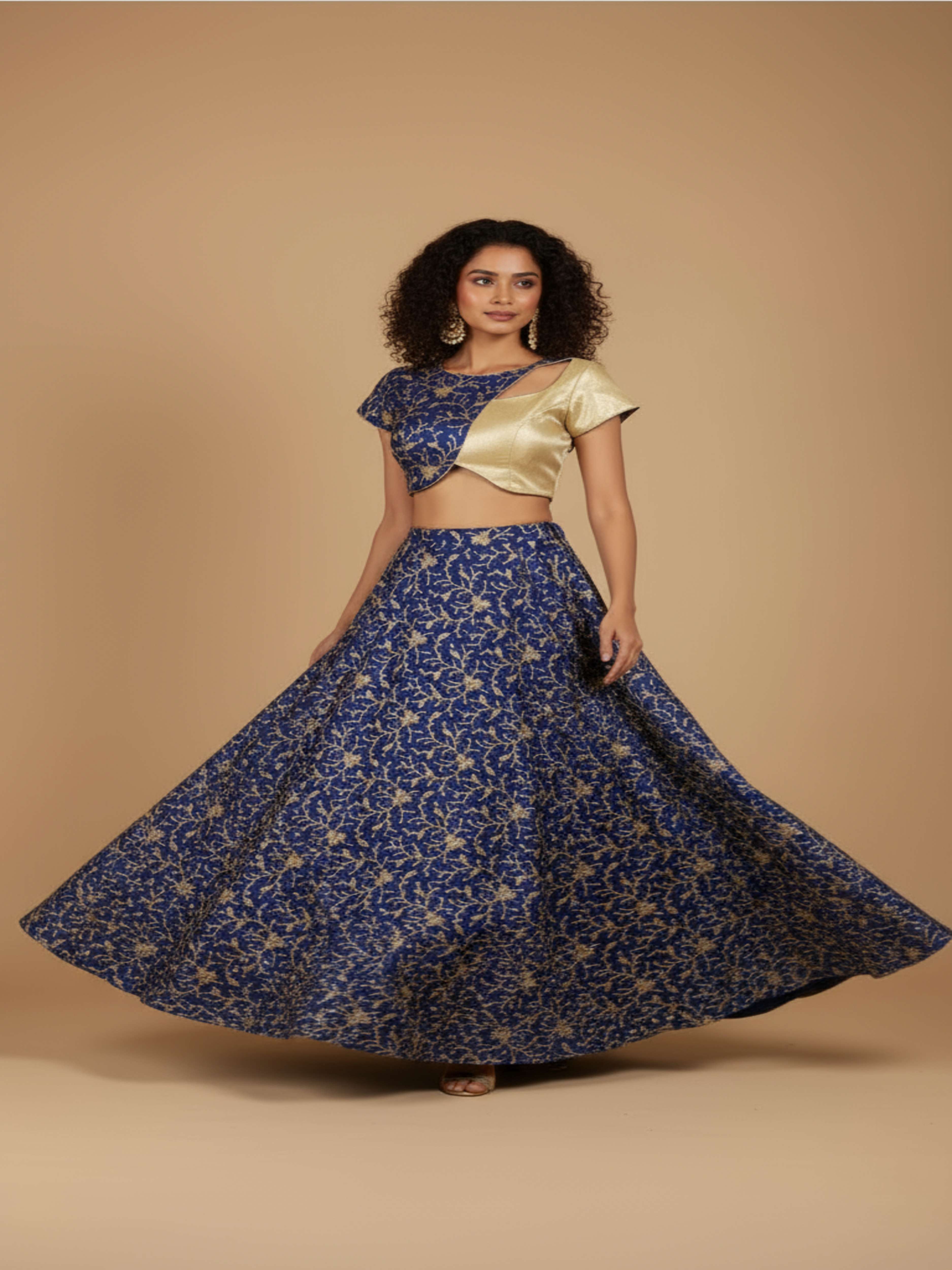 Tasvi-Royal Blue Designer Lehenga