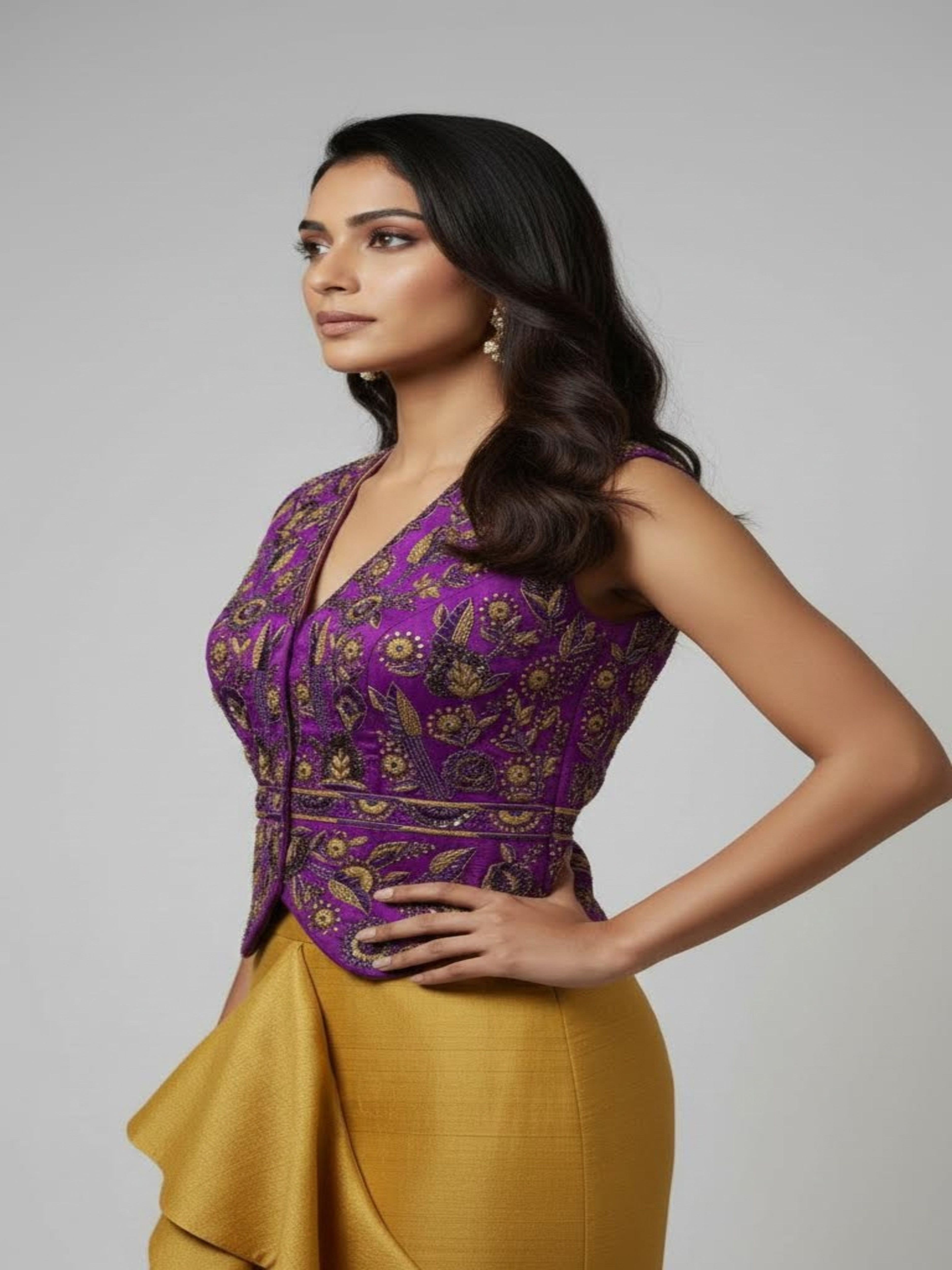 Rajvarnika-Royal Wine & Gold Designer Lehenga