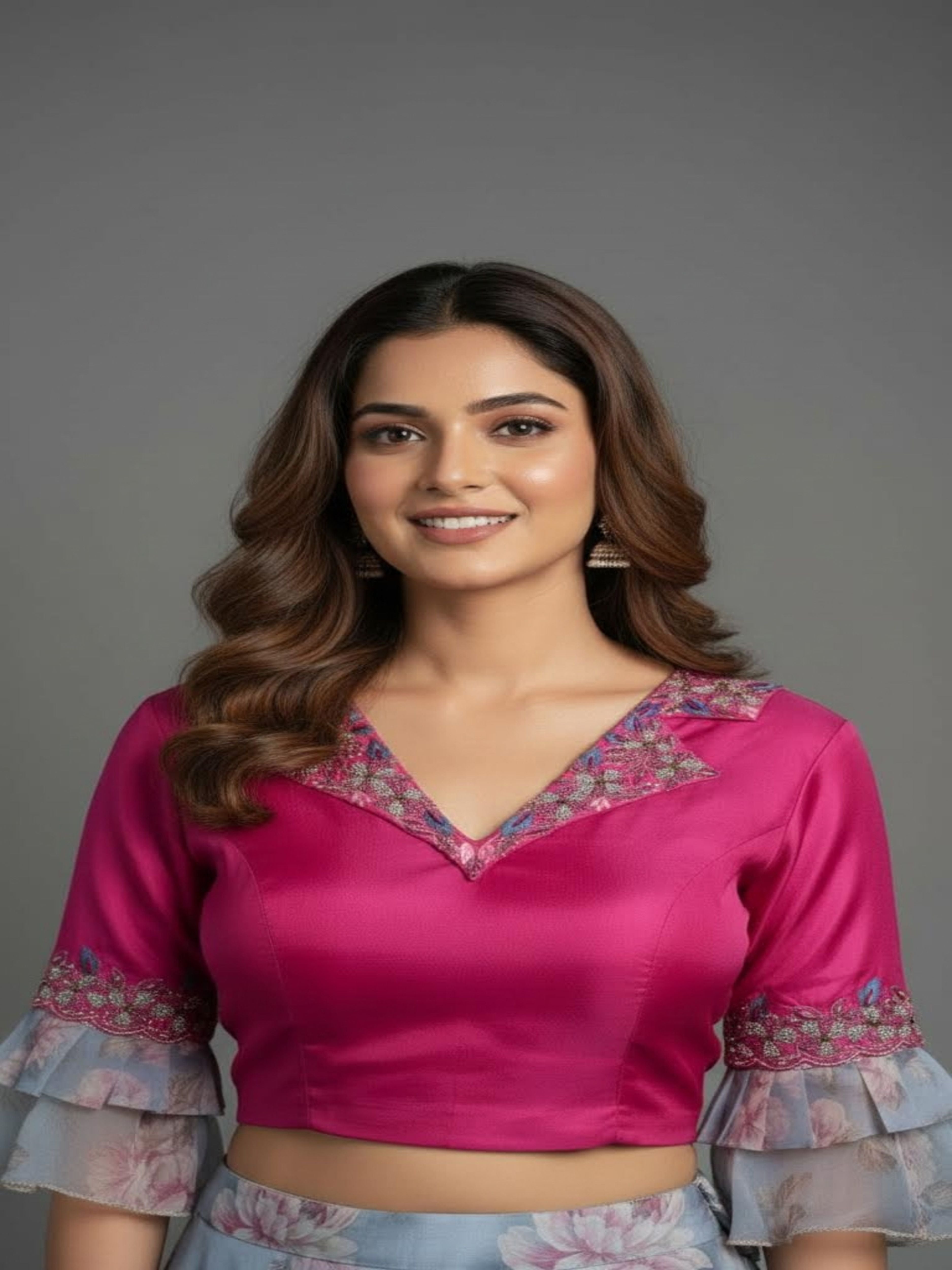 Fusion Flair-Floral Lehenga & Croptop Set
