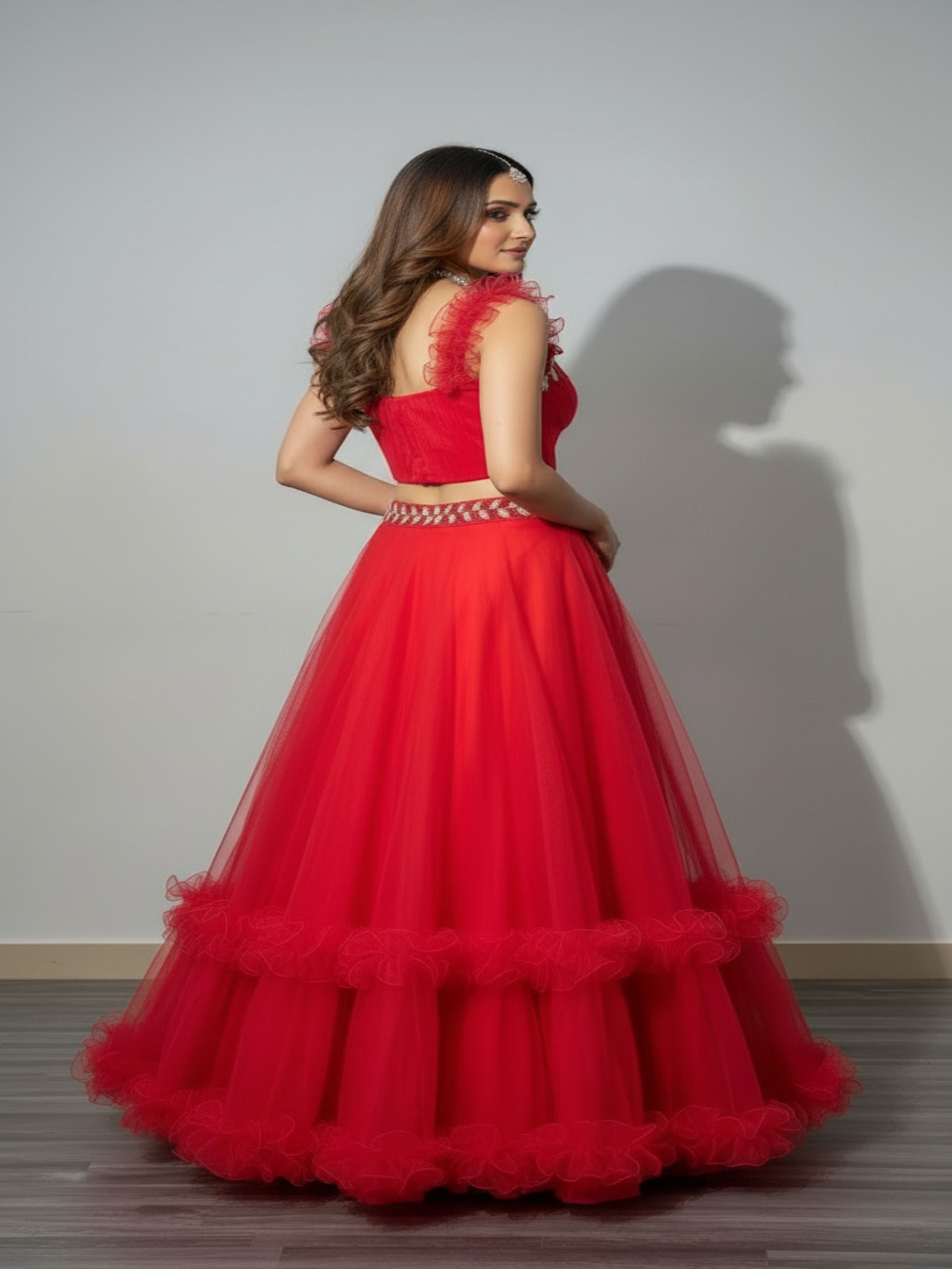 Ruchira-Red Designer Lehenga
