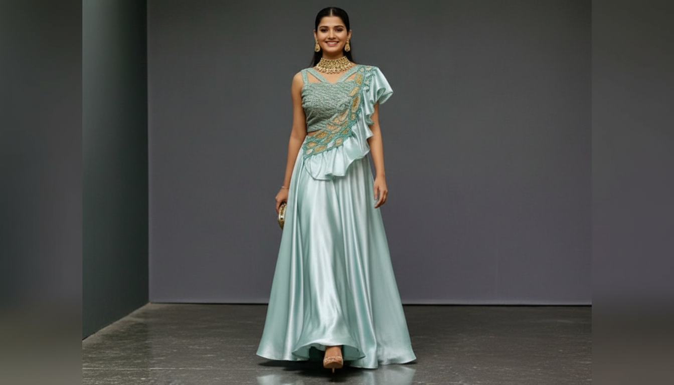 Aanya - Powder Blue Designer Lehenga Set