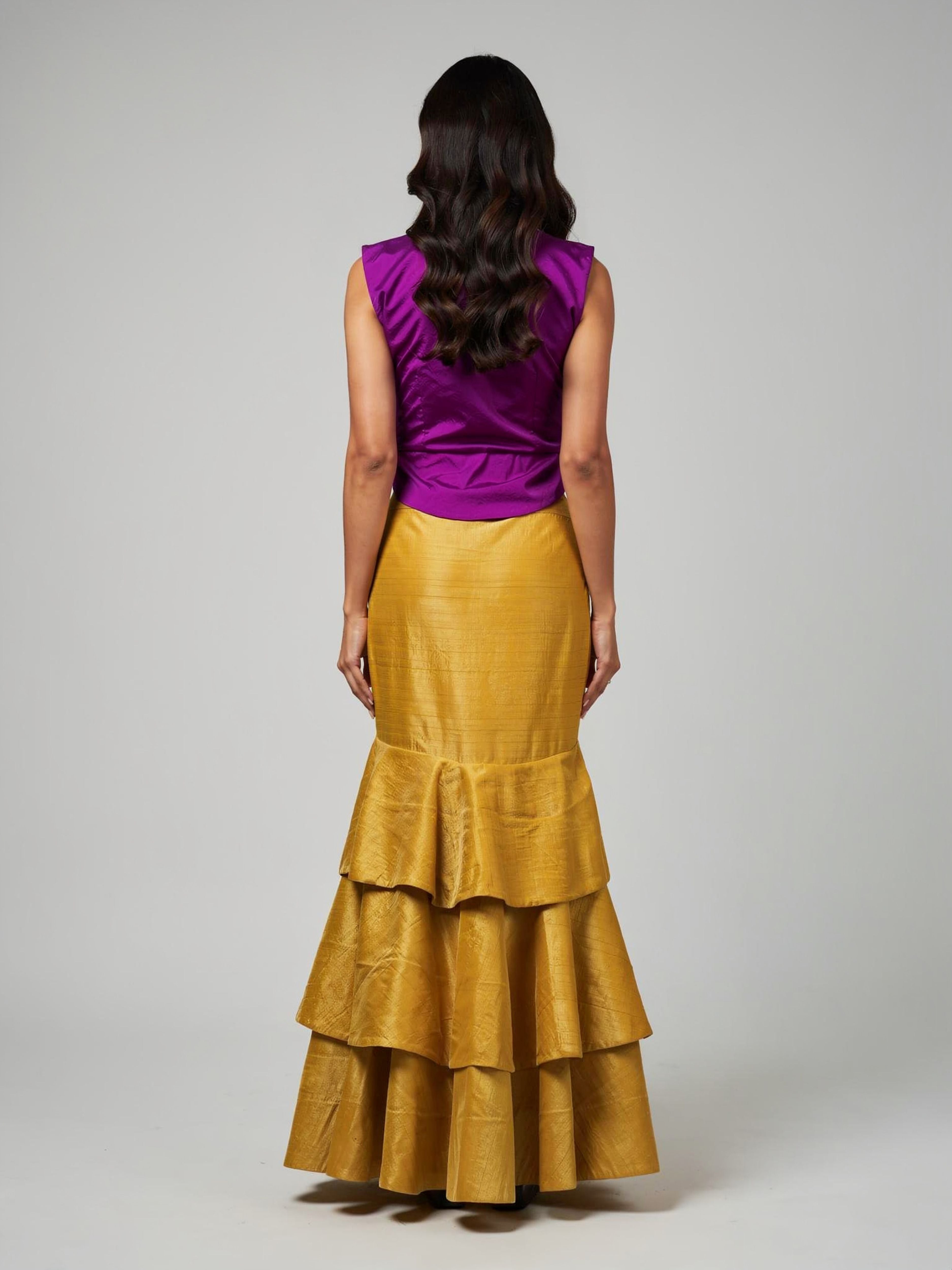 Rajvarnika-Royal Wine & Gold Designer Lehenga