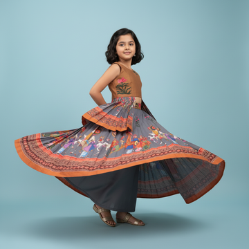 Chitrika - Print lehenga and Croptop set for Girls