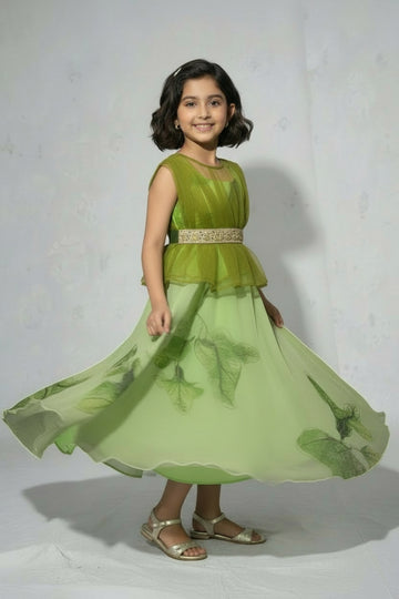 Pista Petals - Girls Festive Long Frock