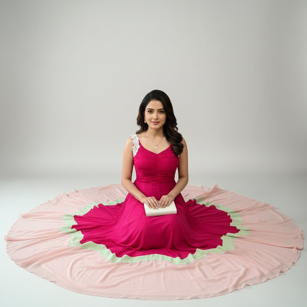 Pink Whisper - Designer Maxi Dress for Women