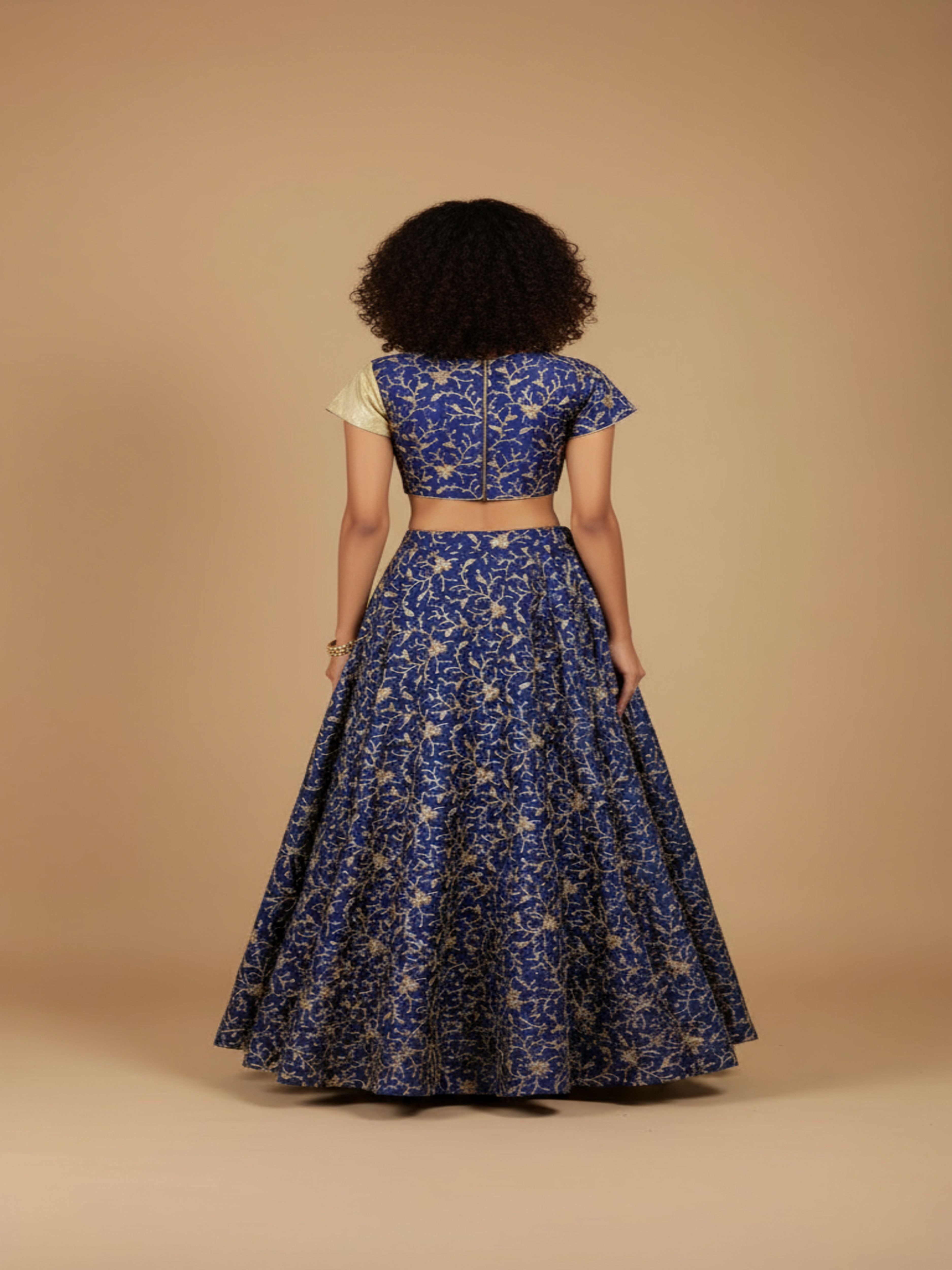 Tasvi-Royal Blue Designer Lehenga