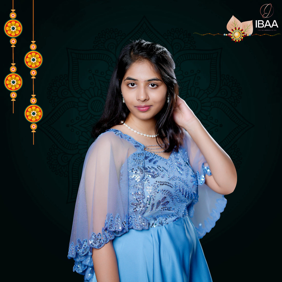 Azure-Elegant Peplum & Sharara Style Outfit