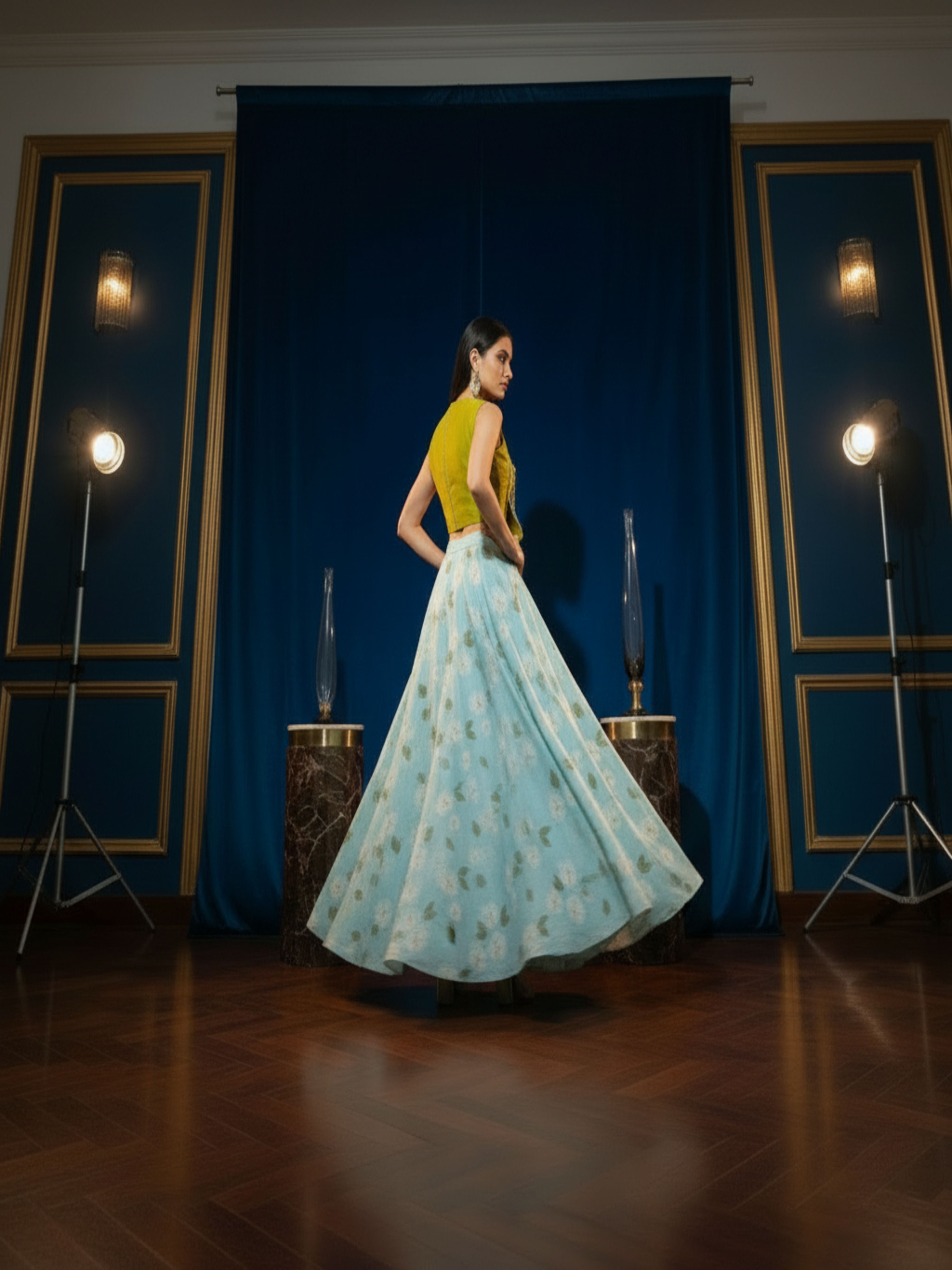 Neelima-Floral Lehenga Set