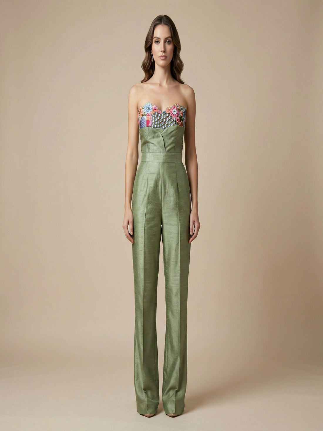 Sage Symphony-Jump suit with Applique