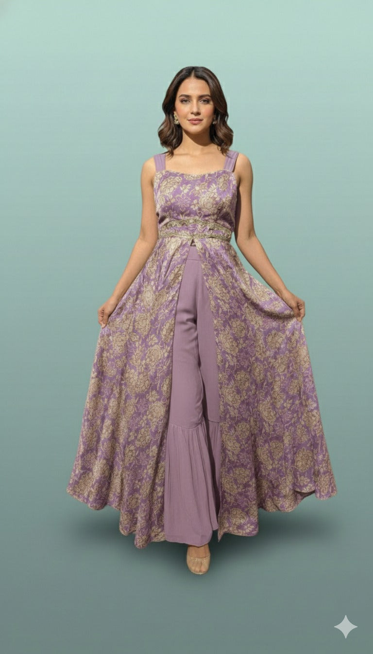 Roshni Floral Overlay Palazzo Set