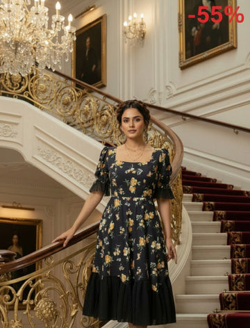 Printed Chic - Floral Midi Dress