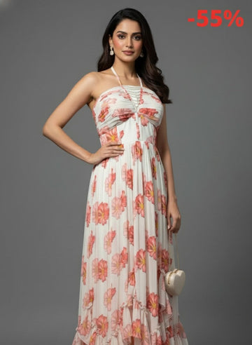 Pearl Petal Gown - Floral ruffled Gown