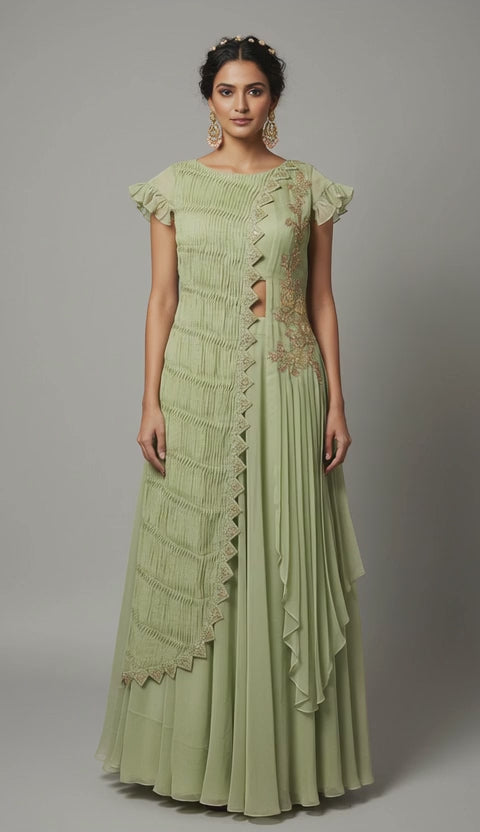 Vidhi - Pastel Lehenga and Croptop