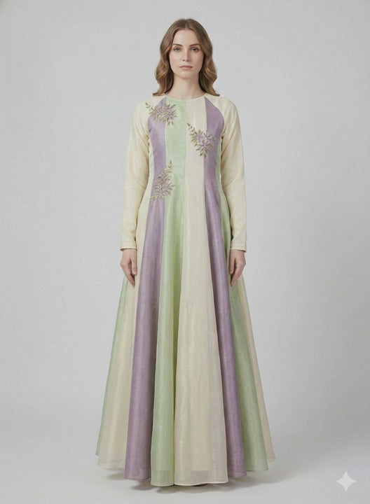 Triple Charm-Pastel Anarkali Gown